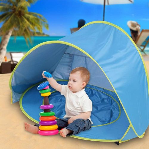  Ejoyous Baby Beach Tent with Pool, Portable Up Infant Beach Shade Canopy UV Protection Sun Shelter Waterproof Shade Pool for Outdoor Activities Beach Cam Hiking Traveling, Easy to Setup