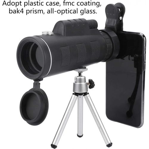  [아마존베스트]Ejoyous Portable Monocular Telescope Waterproof HD 40x60 Monocular with Phone Holder Monocular Telescope with Tripod for Bird Watching Sports Events Camping Hunting