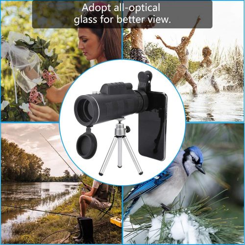  [아마존베스트]Ejoyous Portable Monocular Telescope Waterproof HD 40x60 Monocular with Phone Holder Monocular Telescope with Tripod for Bird Watching Sports Events Camping Hunting