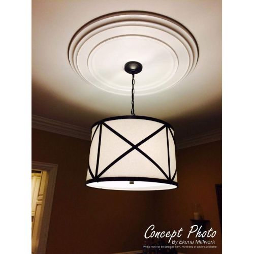  Ekena Millwork CM22OR2 22OD x 6 12ID x 1 34P Orrington Ceiling Medallion, Fits Canopies up to 6-14, 2 Piece