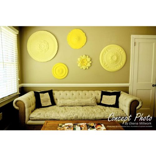  Ekena Millwork CM22OR2 22OD x 6 12ID x 1 34P Orrington Ceiling Medallion, Fits Canopies up to 6-14, 2 Piece