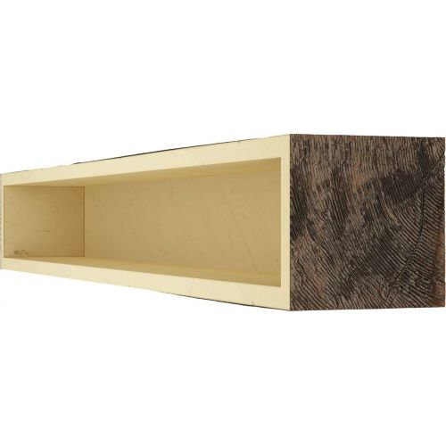  Ekena Millwork MANURS04X04X60ZD Rough Sawn Faux Wood Fireplace Mantel, 4H x 4D x 60W, Premium Aged