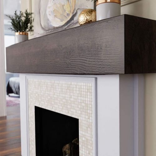  Ekena Millwork MANURS04X04X60ZD Rough Sawn Faux Wood Fireplace Mantel, 4H x 4D x 60W, Premium Aged