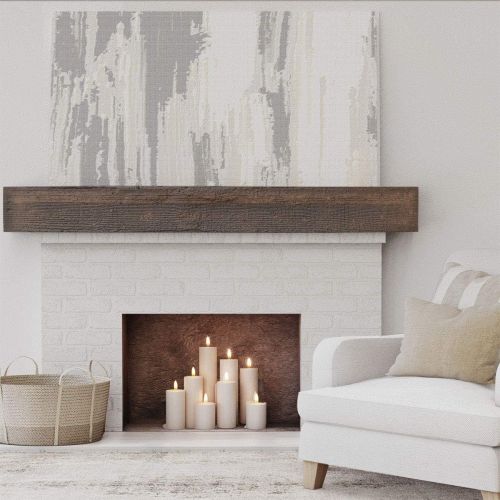  Ekena Millwork MANURS04X04X60ZD Rough Sawn Faux Wood Fireplace Mantel, 4H x 4D x 60W, Premium Aged