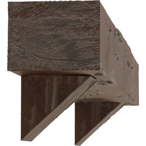  Ekena Millwork 8 H x 12 D x 72 W Pecky Cypress Faux Wood Fireplace Mantel Kit w/ Breckinridge Corbels, Aged Pecan