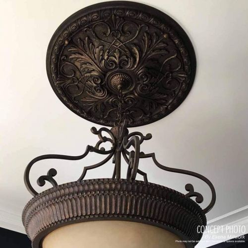  Ekena Millwork CM18RA2AMF Raymond Ceiling Medallion, 18OD x 1 1/4P (Fits Canopies up to 5 3/8), Hand Painted Americana