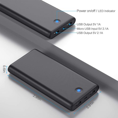  [아마존핫딜][아마존 핫딜] Portable Charger Ekrist 25800mAh, High Capacity Ultra Slim Power Bank with 2 USB Ports & Colorful Indicator,Power Delivery External Cell Phone Battery Pack for Smart Phone, Samsung