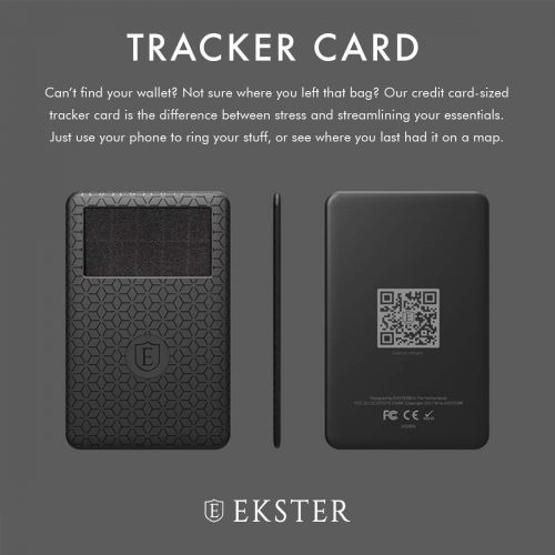  [아마존베스트]Ekster: Tracker Card - Solar Powered Tracker - Bluetooth - Two-Way Ringer