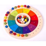 ElTallerAserrin Calendar waldorf wooden 12.59 inch, montessori material to learn at home
