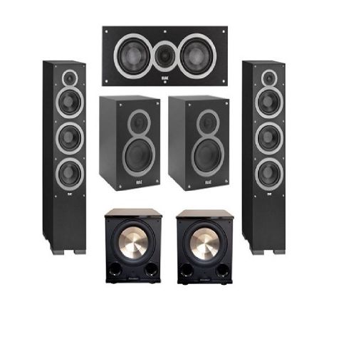  Elac 5.2 System with 2 Debut F6, 1 Debut C5 Center Speaker, 2 Debut B5, 2 BICAcoustech Platinum Series PL-200 II Subwoofer
