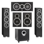 Elac 5.1 System with 2 Debut F6 Floorstanding Speakers, 1 Debut C5 Center Speaker, 2 Debut B6 Bookshelf Speakers, 1 Debut S10 Subwoofer