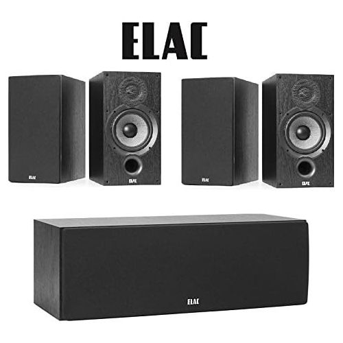  Elac (1 Pair) F6.2 Debut 2.0 Floorstanding Speaker (Each) Debut C6.2 Aramid-Fiber Center-Channel Speaker Bundle