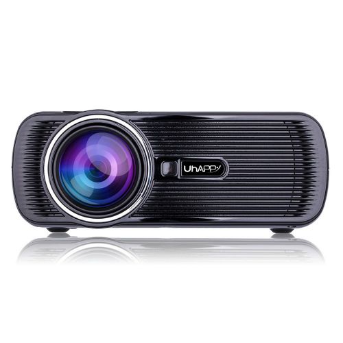  Elaco-1579 Elaco U80 1000lumens 1080P Multimedia Mini Portable HD LED Projector Micro Home Theater Projector USB, SD, HDMI, VGA, AV&TV Input interfaces(50% Off) (Black)