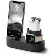 [아마존 핫딜] Elago elago 3 in 1 Charging Station (Black) Compatible with Apple Watch Series 5/4/3/2/1, Apple AirPods 2/1, iPhone 11 Pro Max/11 Pro/11/X and All iPhone Models [Original Cables Required