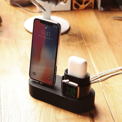  [아마존 핫딜] Elago elago 3 in 1 Charging Station (Black) Compatible with Apple Watch Series 5/4/3/2/1, Apple AirPods 2/1, iPhone 11 Pro Max/11 Pro/11/X and All iPhone Models [Original Cables Required