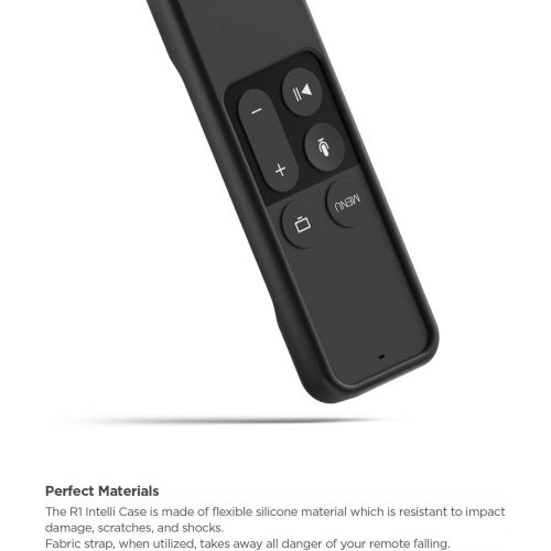  [아마존베스트]Elago elago R1 Intelli Case [Black]-[Magnet Technology][Anti-Slip][Lanyard Included][Heavy Shock Absorption] [Durable] for Apple TV Siri Remote 4K / 4th Generation