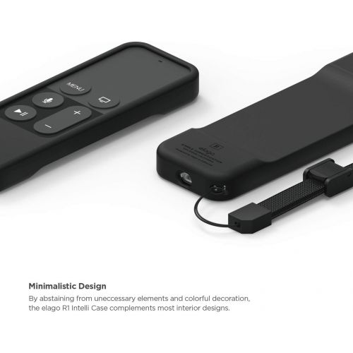  [아마존베스트]Elago elago R1 Intelli Case [Black]-[Magnet Technology][Anti-Slip][Lanyard Included][Heavy Shock Absorption] [Durable] for Apple TV Siri Remote 4K / 4th Generation