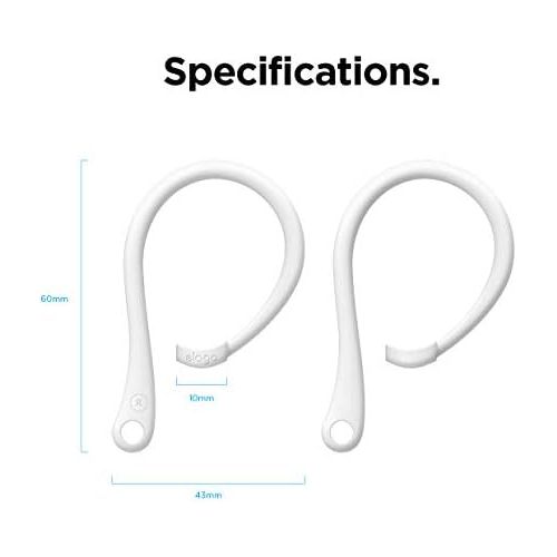  elago Ear Hooks Designed for AirPods Pro, Designed for AirPods 3 & 2 & 1, Earbuds Accessories, Anti-Slip, Ergonomic Design, Durable TPU Construction, Comfortable Fit (White) [US Pa