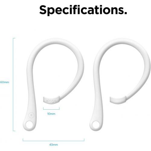  elago Ear Hooks Designed for AirPods Pro, Designed for AirPods 3 & 2 & 1, Earbuds Accessories, Anti-Slip, Ergonomic Design, Durable TPU Construction, Comfortable Fit (White) [US Pa