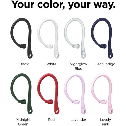  elago Ear Hooks Designed for AirPods Pro, Designed for AirPods 3 & 2 & 1, Earbuds Accessories, Anti-Slip, Ergonomic Design, Durable TPU Construction, Comfortable Fit (White) [US Pa