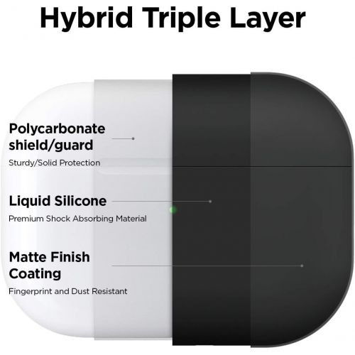  [아마존베스트]elago Liquid Hybrid Silicone Case Designed for Apple AirPods Pro Charging Case - Triple-Layer Structure: Full Protection, LED Visible, High-Quality Silicone Protective Case for Air