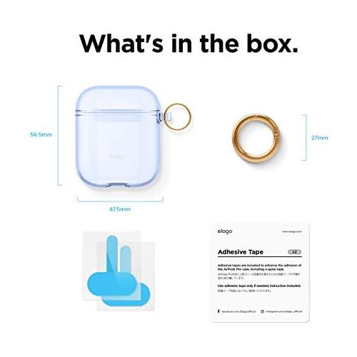  [아마존베스트]elago Clear TPU Case Transparent Case Compatible with Apple AirPods 2 & 1 - Premium TPU, Anti-Yellow, Smudge-Free, Supports Wireless Charging (Transparent)