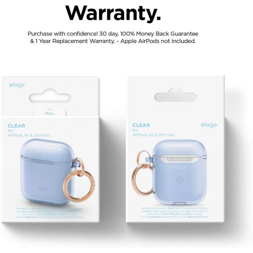  [아마존베스트]elago Clear TPU Case Transparent Case Compatible with Apple AirPods 2 & 1 - Premium TPU, Anti-Yellow, Smudge-Free, Supports Wireless Charging (Transparent)