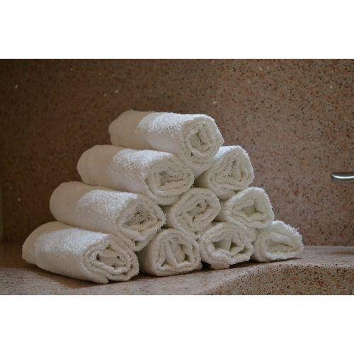  Elaine Karen Elaine karen 12 Pack Cotton Hair Towels, (20 x 40 inches) White