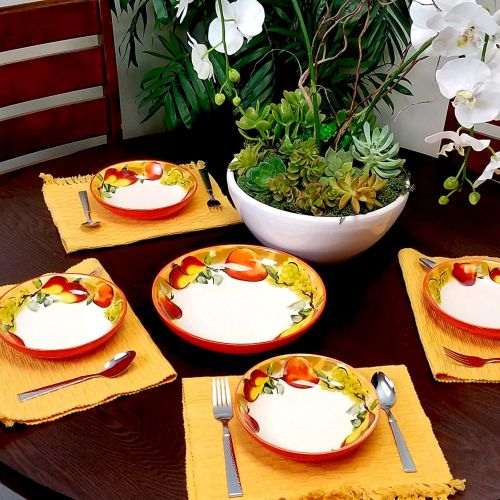  Elama Fruitful Bounty 5 Piece Pasta Serving Bowl Set