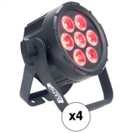 Elation Professional Sixpar 100 LED Fixture RGBWA+UV (Indoors, Black, 4-Pack)