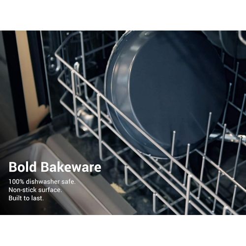  [아마존베스트]Elbee Home 8-Piece Stack n Store Baking Set, Patented Space Saving Self Storage Design, Updated Aluminized Steel coating,