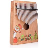 ELE ELEOPTION Kalimba 17 Keys Thumb Piano with Mahogany body,Builts-in Flannel storage Bag, Tuning Hammer and Study Instruction - 8 pieces Fit Kids Adult Beginners for Christmas Gi