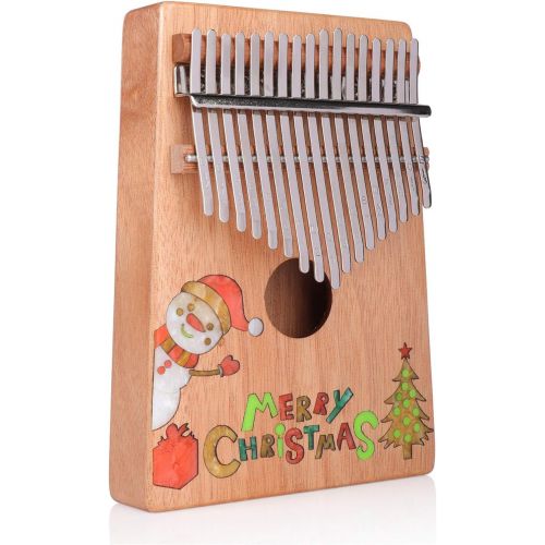  ELE ELEOPTION Kalimba 17 Keys Thumb Piano with Mahogany body,Builts-in Flannel storage Bag, Tuning Hammer and Study Instruction - 8 pieces Fit Kids Adult Beginners for Christmas Gi