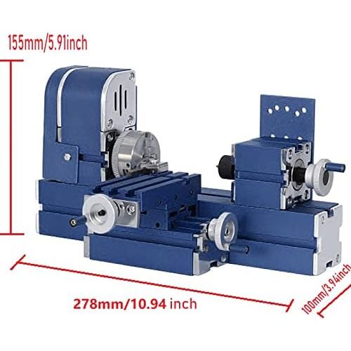  [아마존베스트]Ele ELEOPTION Mini Metal Lathe Machine CNC DIY Tool Benchtop Wood Lathe Woodworking for Hobby Sience Education Modelmaking, AC100V~240V 50/60HZ