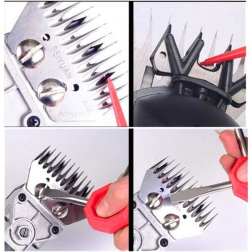  Ele ELEOPTION ele ELEOPTION Heavy Duty Electric Sheep Shears Pet Grooming Clippers with 13 Straight Tooth Shear Blades 6 Adjustable Speed for Sheep Animal Wool Livestock, 110V 450W