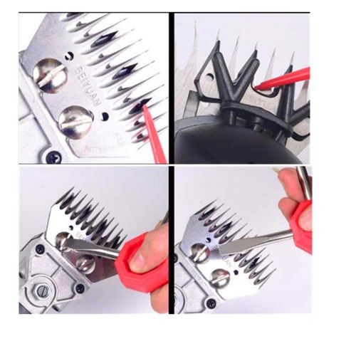  Ele ELEOPTION ele ELEOPTION Heavy Duty Electric Sheep Shears Pet Grooming Clippers with 13 Straight Tooth Shear Blades 6 Adjustable Speed for Sheep Animal Wool Livestock, 110V 450W