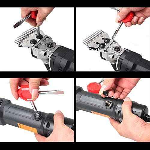  Ele ELEOPTION ele ELEOPTION Heavy Duty Electric Sheep Shears Pet Grooming Clippers with 13 Straight Tooth Shear Blades 6 Adjustable Speed for Sheep Animal Wool Livestock, 220V