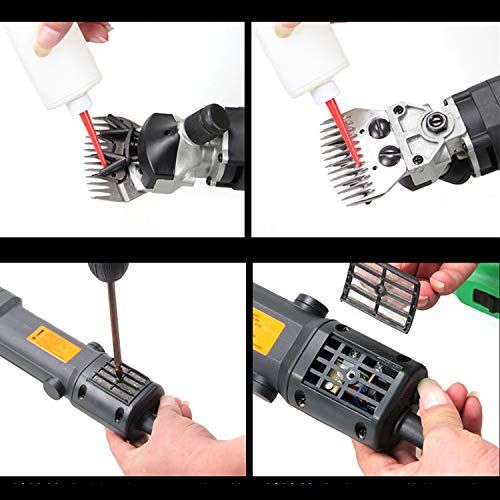  Ele ELEOPTION ele ELEOPTION Heavy Duty Electric Sheep Shears Pet Grooming Clippers with 13 Straight Tooth Shear Blades 6 Adjustable Speed for Sheep Animal Wool Livestock, 220V