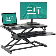 [아마존 핫딜] [아마존핫딜]EleTab Standing Desk Converter Sit Stand Desk Riser Stand up Desk Tabletop Workstation fits Dual Monitor 32 inches Black