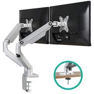 EleTab Dual Arm Monitor Stand - Height Adjustable Desk Monitor Mount Fits for 2 Computer Screens 17 to 32 inches - Each Arm Holds up to 17.6 lbs
