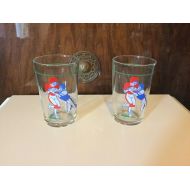 EleanorandEdwardMoon Two vintage American football style lemonade glasses with tackling players