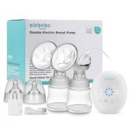 Elebebe Electric Double Breast Pump - Portable Breast Pump Kit, Quiet & Hygienic, 8 Levels of Suction & 4 Modes, Perfect Massage and Breastfeeding Assistant, No Harm Medical Grade