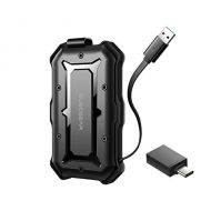 ElecGear Protective USB 3.0 Hard Drive Enclosure, 2.5-inch Portable External HDD/SSD Case Box, Waterproof Shockproof Military Drop Tested Housing Caddy with Integrated USB Cable an