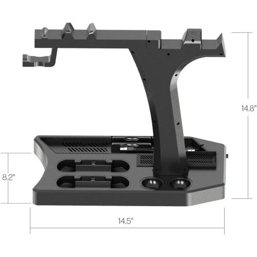  PlayStation Vertical Stand - ElecGear PS4 Charging Station, Cooling Fan Cooler, PSVR Headset Storage Holder, Charger Dock for DualShock & PS VR Move Motion Controller, 4Port USB Hu