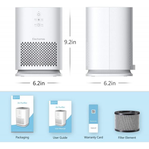  [아마존 핫딜] Elechomes Air Purifiers for Home with True HEPA Filter, Air Cleaner Purifier for Allergies and Pets Smokers Pollen Dust, Odor Eliminators for Home Bedroom with Aromatherapy, 215 sq