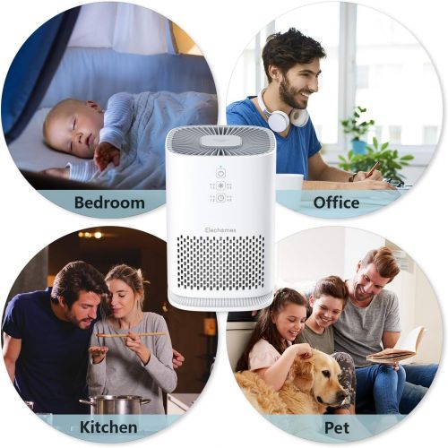  [아마존 핫딜] Elechomes Air Purifiers for Home with True HEPA Filter, Air Cleaner Purifier for Allergies and Pets Smokers Pollen Dust, Odor Eliminators for Home Bedroom with Aromatherapy, 215 sq