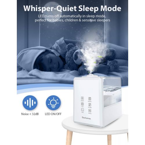  [아마존 핫딜] Elechomes UC5501 Ultrasonic Humidifier for Large Room Bedroom Home, 6L Vaporizer Warm and Cool Mist with Remote, Customized Humidity, Sleep Mode, LED Touch Display, 12-40 Hours, 55