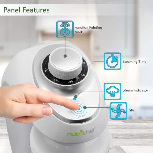  [아마존베스트]NutriChef Digital Baby Food Maker Machine - 2-in-1 Steamer Cooker and Puree Blender Food Processor with Steam Timer - Steam Blend Organic Homemade Food for Newborn Babies, Infants, Toddlers