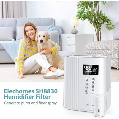  Elechomes SH8820 SH8830 Humidifier Filter, Universal Water Filter Compactible with Most Brands of Ultrasonic Humidifier, Reduces White Dust
