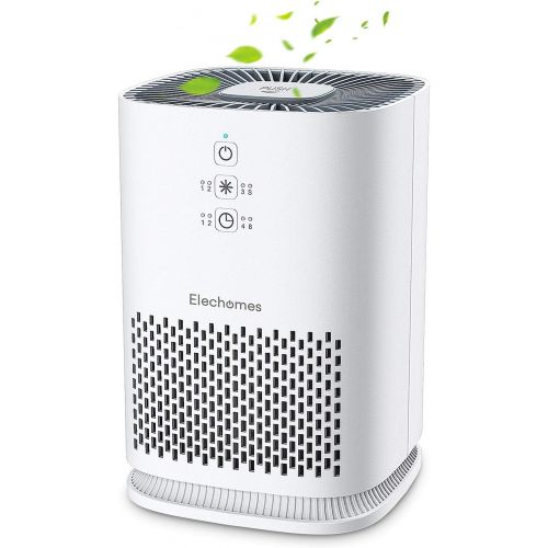  Elechomes EPI081 Air Purifier for Home Pollen Dust Pet Dander Smokers, Upgrade H13 True HEPA Filter with 4-Stage Filtration, Efficient Air Cleaner (99.97%), 100% Ozone Free, White